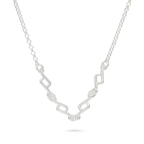 CA610X- CADENA PLATA 925 CON DETALLES EN ROMBOS