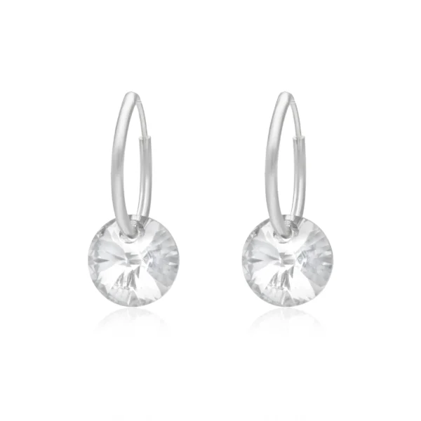 17G5W- AROS ARGOLLA PLATA 925 CON DIJE CRISTAL SWAROVSKI
