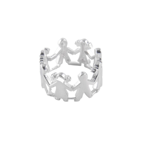 ANILLO LISO CALADO NIÑOS DE LA MANO - A1806