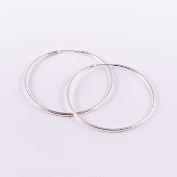 AROS DE PLATA 925 ARGOLLA CUBANA LISA-A5643 - Image 2