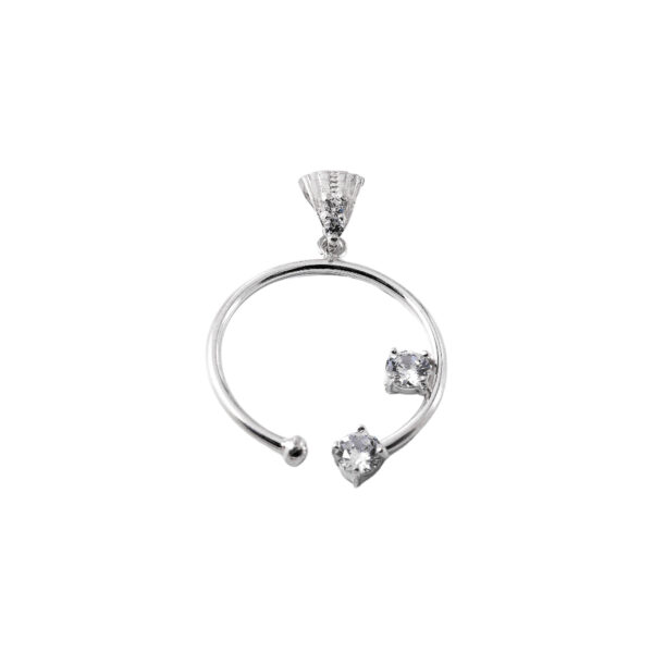 DIJE DE PLATA 925 ESFERA ABIERTA CON 2 CUBIC PEQUEÑOS