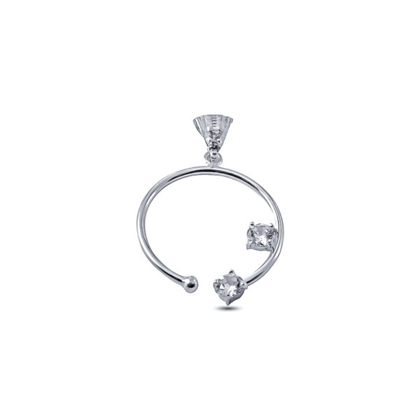 DIJE DE PLATA 925 ESFERA ABIERTA CON 2 CUBIC PEQUEÑOS - Image 2
