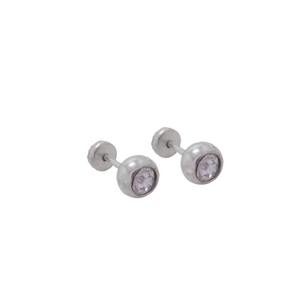 ABA103X- AROS ABRIDORES BOLITA CON CUBIC ACERO BLANCO