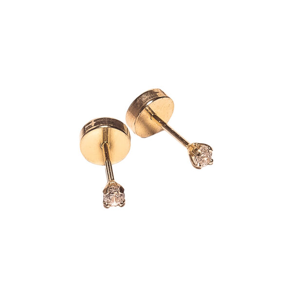AROS ABRIDORES DE ORO 18K CON MINI ZIRCONIA CRISTAL 3MM - ABO000 - Image 2