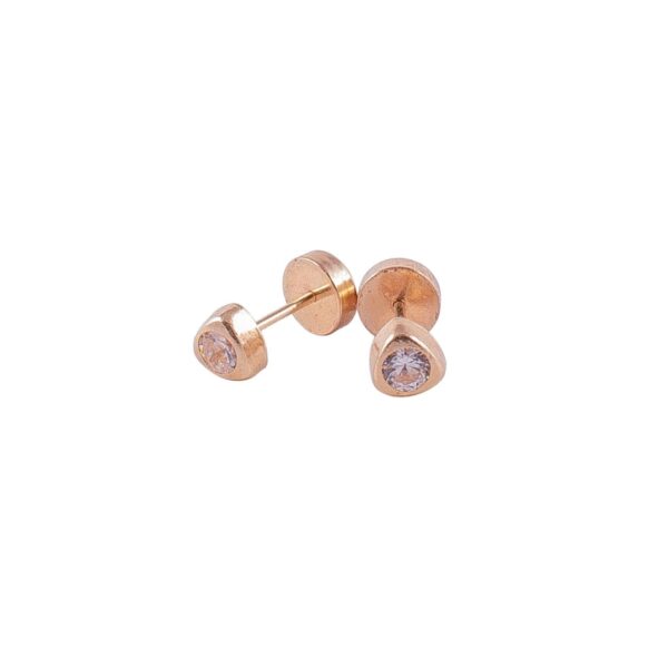 ABRIDORES DE ORO 18 K CORAZON CON ZIRCONIA CRISTAL - ABO007