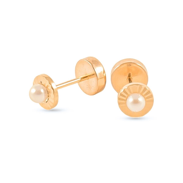 AROS ABRIDORES MEDIANOS DE ORO 18K CON PERLA EN EL CENTRO - ABO080 - Image 2