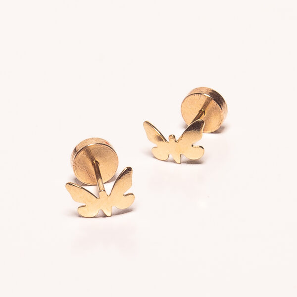 ABRIDORES DE ORO 18K CON FORMA DE MARIPOSA - ABO101 - Image 2