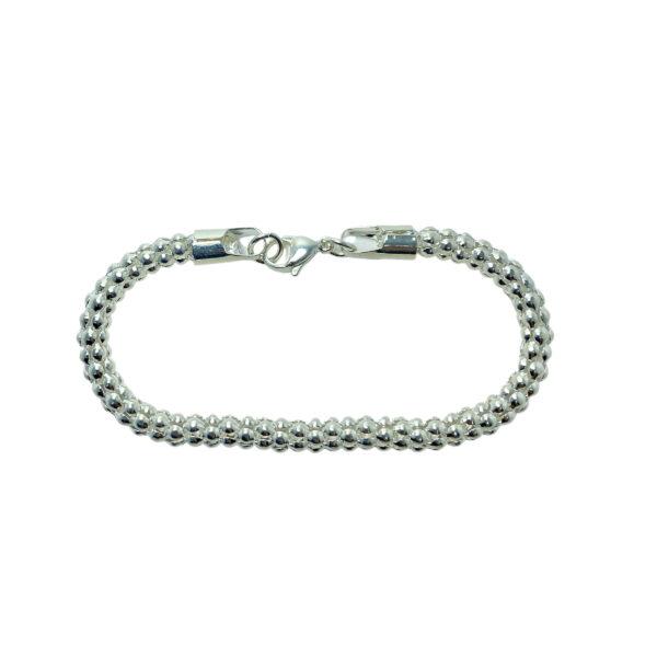 ACE511P-PULSERA ACERO BLANCO PUNTO COREANO GRUESO