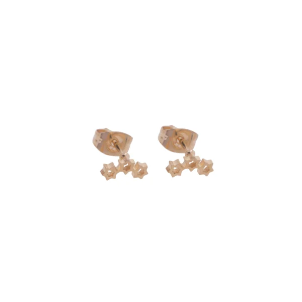 ACE601X - AROS PASANTES ACERO DORADO TRIPLE ESTRELLA CALADA