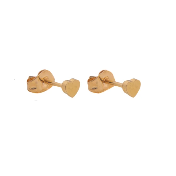 ACE641X- AROS PASANTES CORAZON CHICO ACERO DORADO