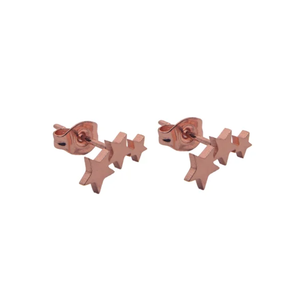 ACE644X- AROS PASANTES TRIPLE ESTRELLA ACERO ROSE
