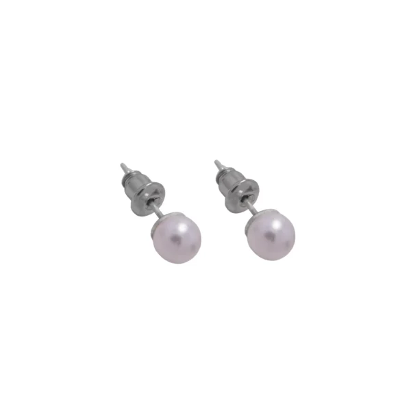 AROS DE ACERO QUIRURGICO CON PERLA BLANCA - ACEA369