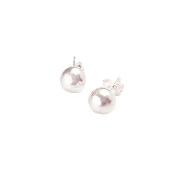 AROS PASANTES DE ACERO BLANCO CON PERLA PLATEADA (7MM) - Image 2