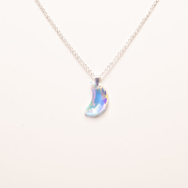 CONJUNTO DE ACERO BLANCO CON DIJE LUNA DE CRISTAL-ACEC40