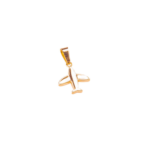 DIJE DE ACERO DORADO DE AVION-ACED01