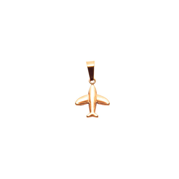 DIJE AVIÓN DE ACERO ROSÉ-ACED05