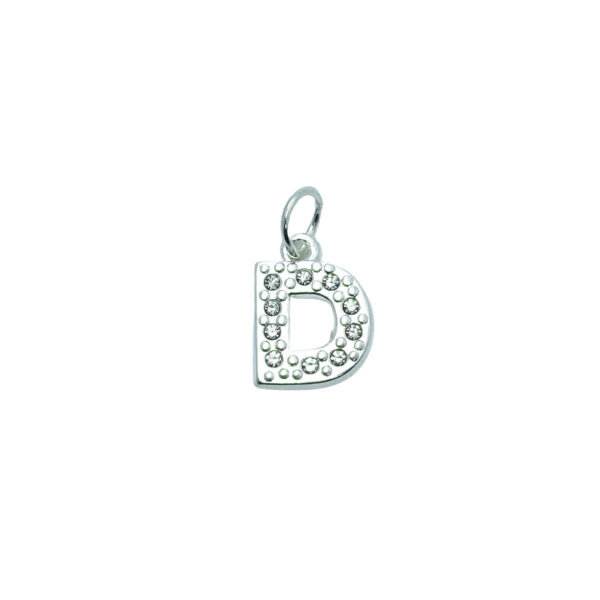 DIJE ACERO DORADO LETRA "D" CON MINI ZIRCONIAS - ACED54