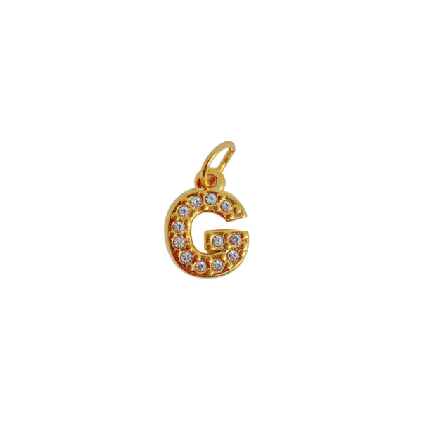 DIJE ACERO DORADO LETRA "G" CON MINI ZIRCONIAS - ACED59