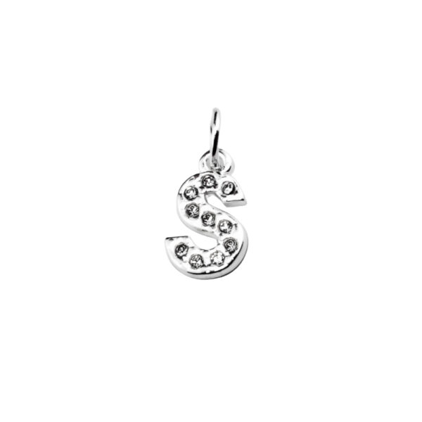 DIJE ACERO BLANCO LETRA "S" CON MINI ZIRCONIAS - ACED70 - Image 3