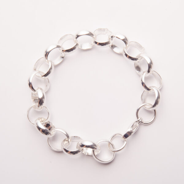 PULSERA ROLO GRANDE DE ACERO BLANCO - ACEP09