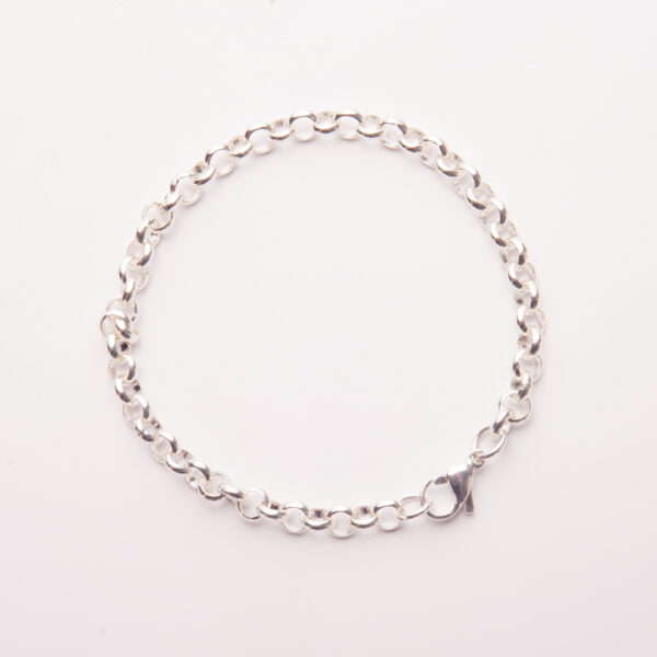 ACEP20-PULSERA DE ACERO BLANCO ROLO CON ESLABONES REDONDOS
