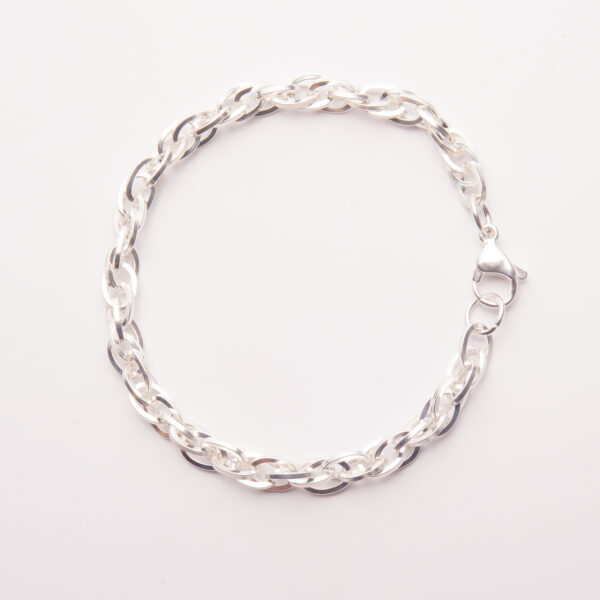 ACEP25-PULSERA DE ACERO BLANCO TRIPLE ESLABON