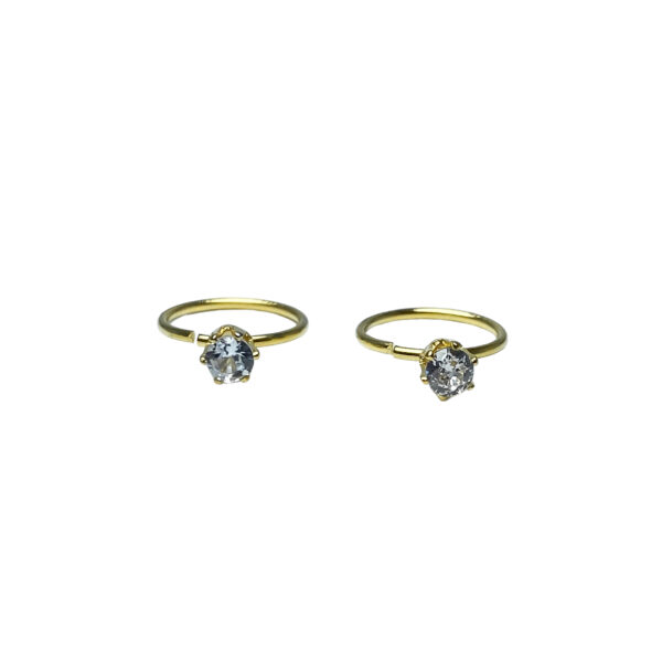 PIERCING ACERO DORADO CON CUBIC ENGARZADO - ACEPD30