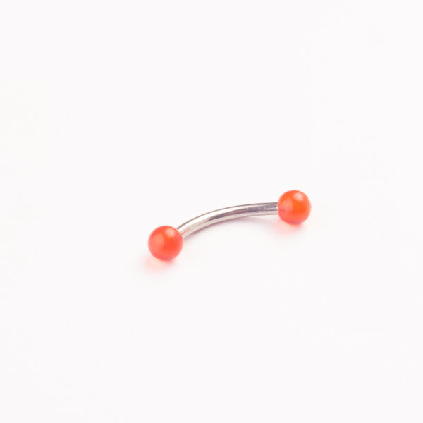 PIERCING PARA CEJA CON BOLITAS EN LOS EXTREMOS, ROJO - Image 2