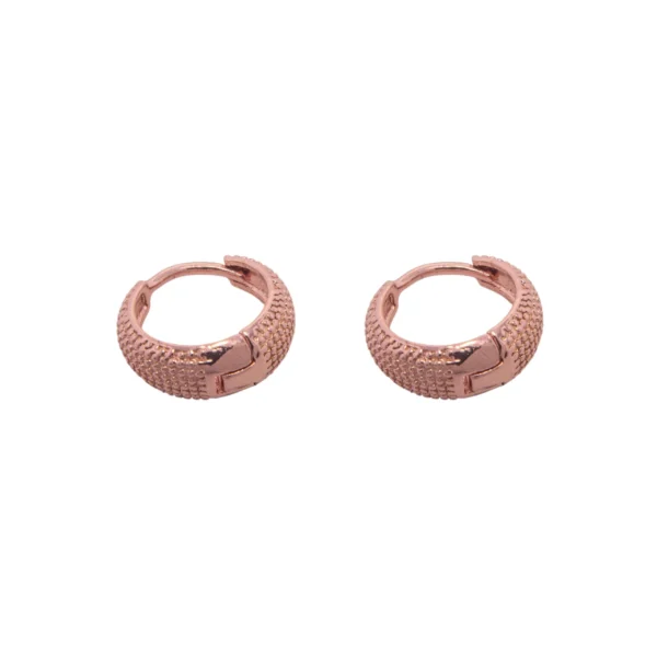AROS DE PLATA 925 ROSE ARGOLLITA CHICA FACETADA - AGR13