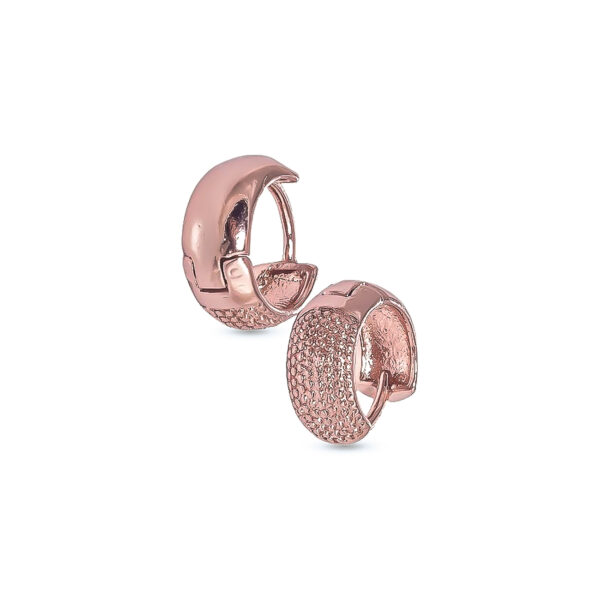 AROS DE PLATA 925 ARGOLLA ROSE CHICA FACETADA - AGR19