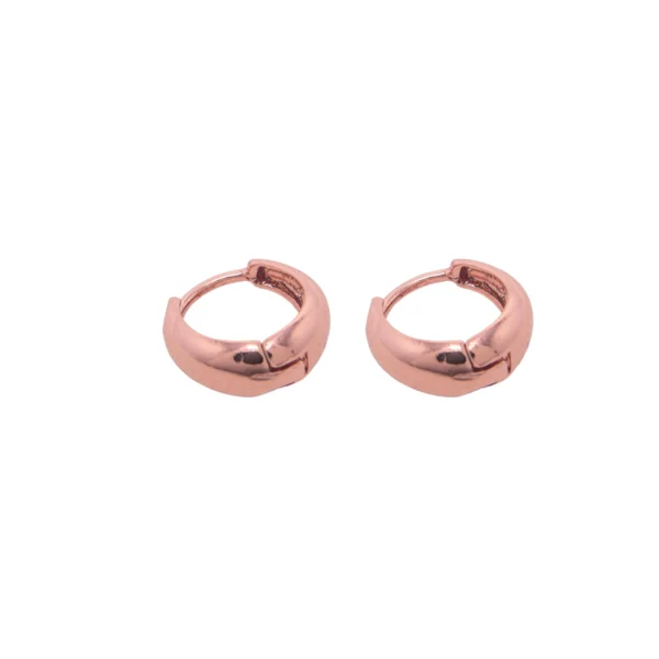 AROS DE PLATA 925 ROSE ARGOLLITA CHICA CON PARTE GRUESA