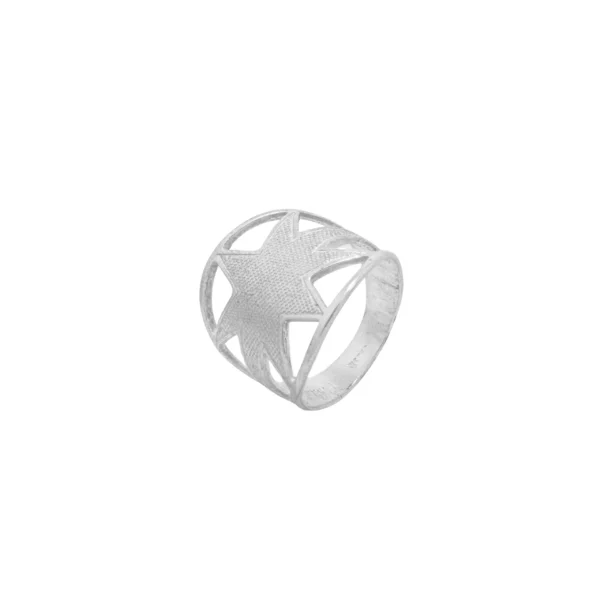 ANILLO LISO CON ESTRELLA 8 PUNTAS - AP0011