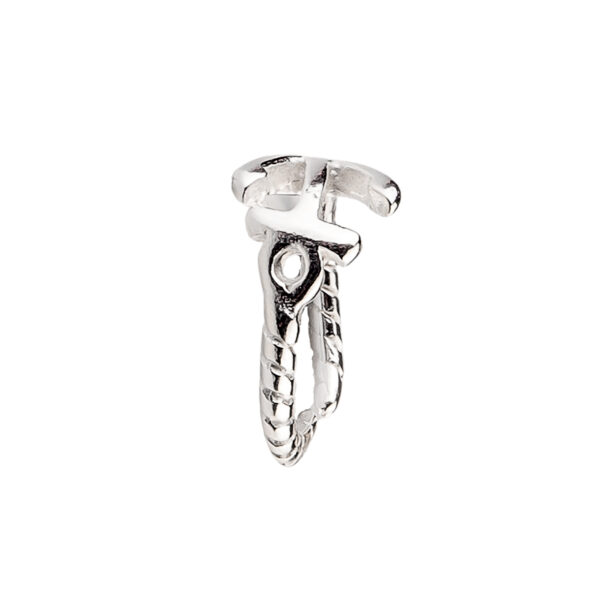 ANILLO DE PLATA 925 MIDI LABRADO CON LINEAS Y ANCLA - Image 2