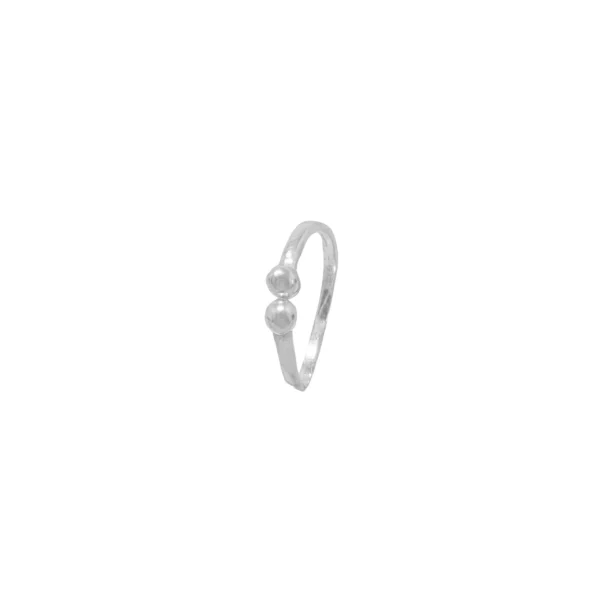 AP1308 - ANILLO PLATA 925 MIDI CON DOS BOLITAS