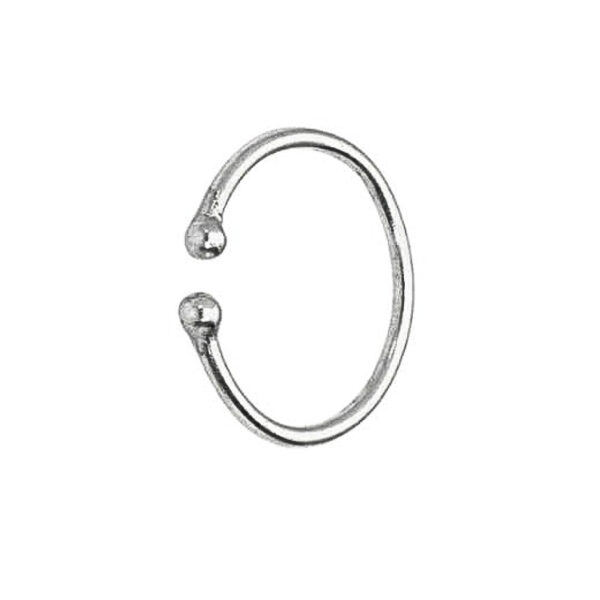 PIERCING DE PLATA 925 LISO ARGOLLA CON ESFERAS EN LOS EXTREMOS