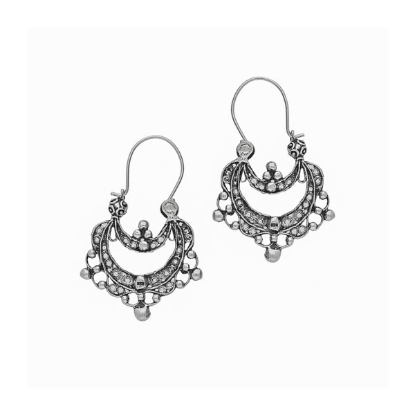 AROS DE PLATA 925 ARGOLLA TIPO FILIGRAN CON FORMA ARABESCO