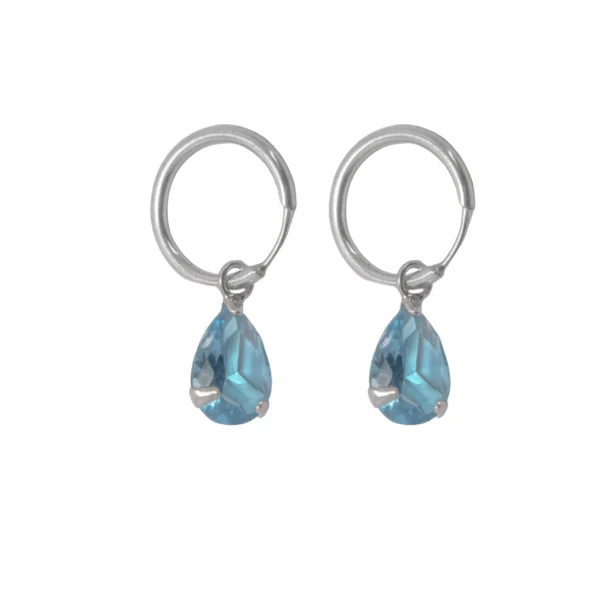 ARGOLLAS DE PLATA 925 CON DIJE ROJO FORMA DE GOTA - AR102B