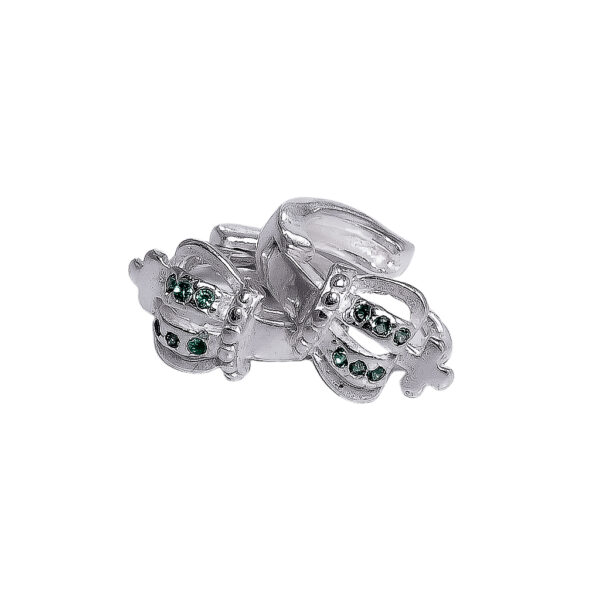 AROS DE PLATA 925 ARGOLLA CORONA  CON ZIRCONIA - AR14 - Image 2