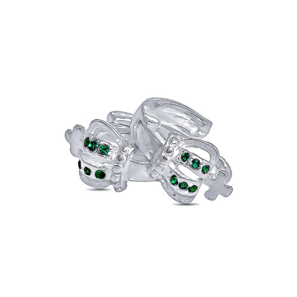 AROS DE PLATA 925 ARGOLLA CORONA  CON ZIRCONIA - AR14