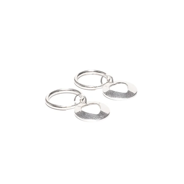 ARGOLLAS DE PLATA 925 DIJE DE CIRCULO CON CORAZON CALADO - Image 2
