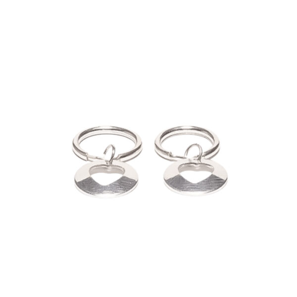 ARGOLLAS DE PLATA 925 DIJE DE CIRCULO CON CORAZON CALADO
