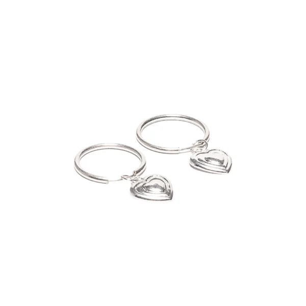 ARGOLLAS DE PLATA 925 DIJE DE CORAZON LABRADO - AR3002 - Image 2