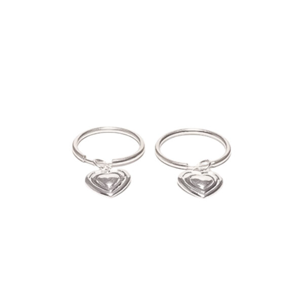 ARGOLLAS DE PLATA 925 DIJE DE CORAZON LABRADO - AR3002