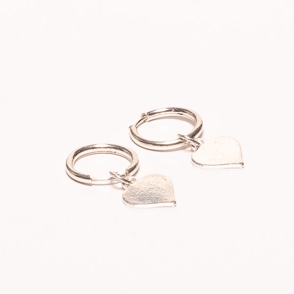 ARGOLLAS DE PLATA 925 DIJE DE CORAZON LISO - AR3026 - Image 2