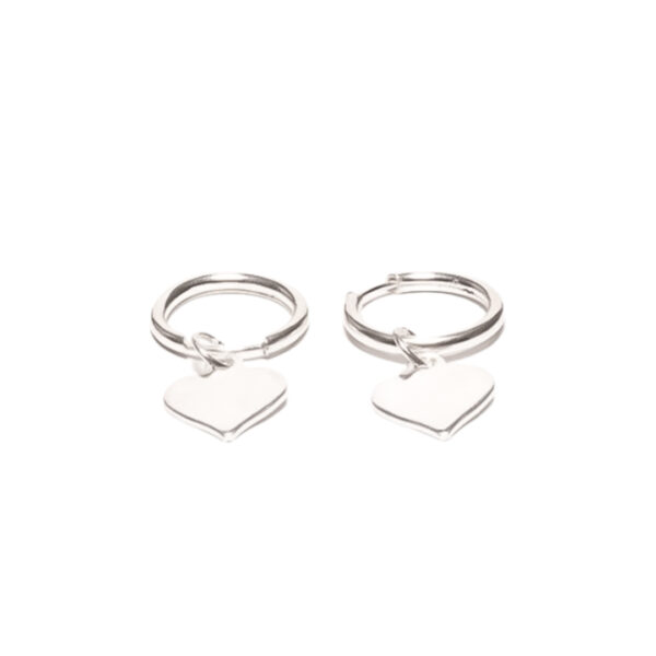 ARGOLLAS DE PLATA 925 DIJE DE CORAZON LISO - AR3026