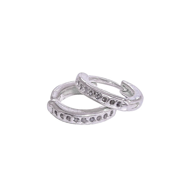 AROS DE PLATA 925 ARGOLLA CON CUBIC 11MM - AR31