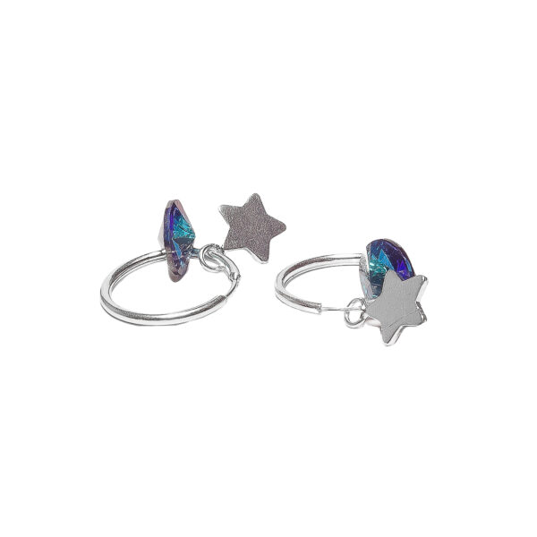 ARGOLLA DE PLATA 925, DIJE DE CRISTAL AZUL Y ESTRELLA LISA - Image 2