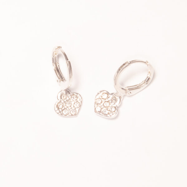 AROS DE PLATA 925 ARGOLLITA + CORAZON COLGANTE CON ZIRCONIA - Image 2