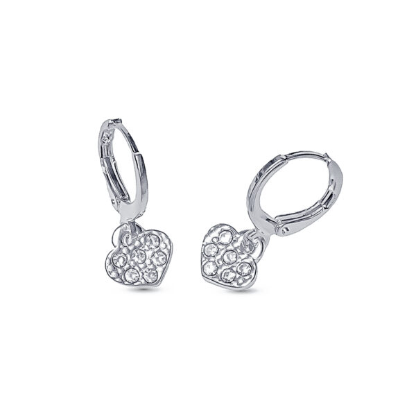 AROS DE PLATA 925 ARGOLLITA + CORAZON COLGANTE CON ZIRCONIA