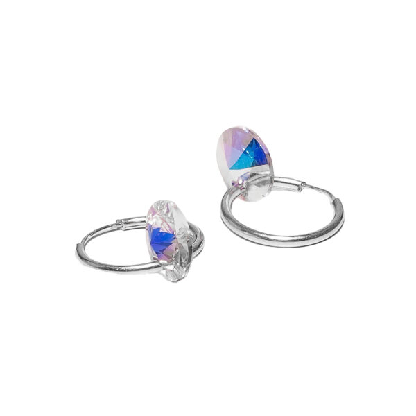 AROS ARGOLLA DE PLATA 925, DIJE CRISTAL REDONDO - Image 2